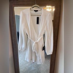 Lulus White Sequin Wrap Dress